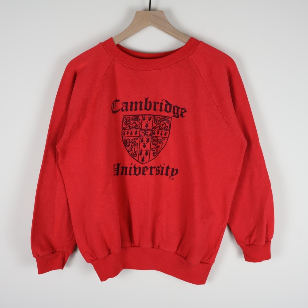 Vintage Cambridge University England‎ Crewneck Sweatshirt Red M/L 22.5x24.5